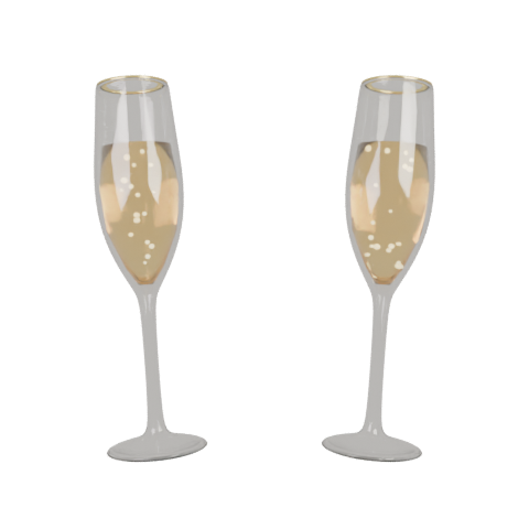 3D Crystal Champagne Toast rendered in Blender